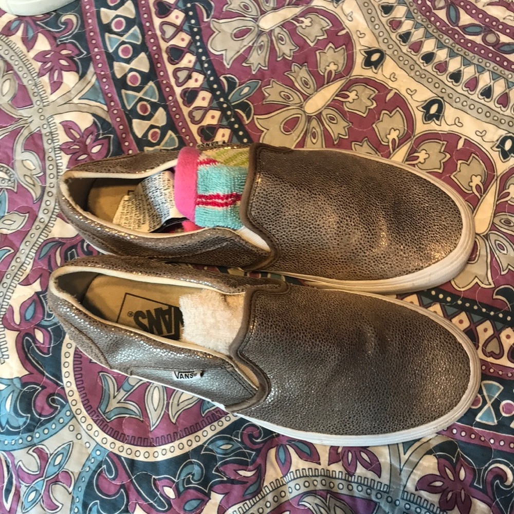 Vans slip on gold